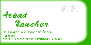 arpad mancher business card